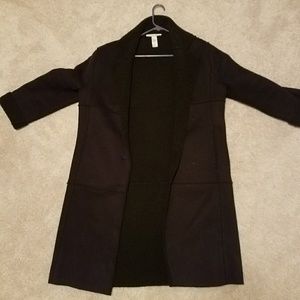sherpa classic open dress coat